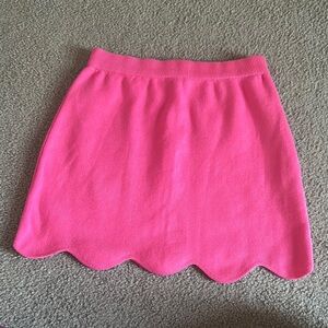 Pink Scalloped Hem Skirt